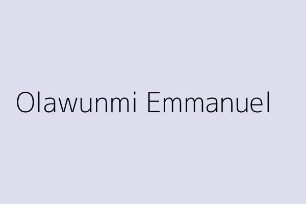 Olawunmi Emmanuel